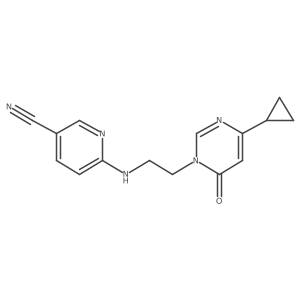 6-[2-(4-Cyclopropyl-6-oxopyrimidin-1-yl)ethylamino]pyridine-3-carbonitrile结构式
