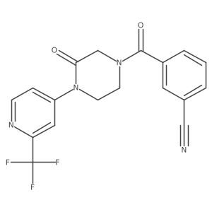 3-[3-Oxo-4-[2-(trifluoromethyl)pyridin-4-yl]piperazine-1-carbonyl]benzonitrile结构式