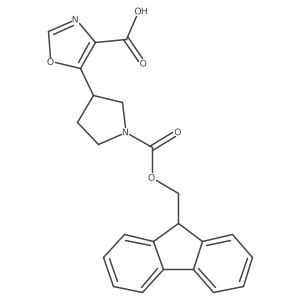 5-[1-(9H-Fluoren-9-ylmethoxycarbonyl)pyrrolidin-3-yl]-1,3-oxazole-4-carboxylic acid Structure