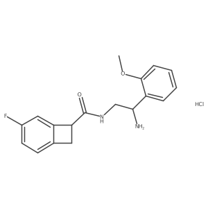 N-[2-Amino-2-(2-methoxyphenyl)ethyl]-4-fluorobicyclo[4.2.0]octa-1(6),2,4-triene-7-carboxamide;hydrochloride Structure