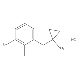 1-[(3-Bromo-2-methylphenyl)methyl]cyclopropan-1-amine;hydrochloride Structure