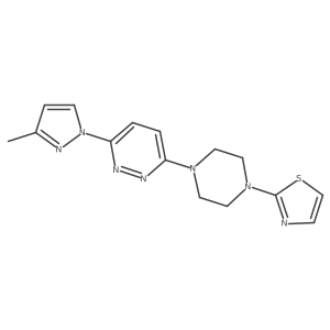 3-(3-methyl-1H-pyrazol-1-yl)-6-[4-(1,3-thiazol-2-yl)piperazin-1-yl]pyridazine Structure