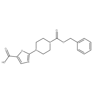 2-{4-[(Benzyloxy)carbonyl]piperazin-1-yl}-1,3-oxazole-5-carboxylic acid结构式