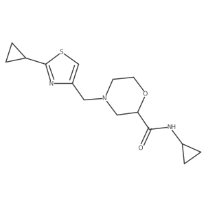 N-cyclopropyl-4-[(2-cyclopropyl-1,3-thiazol-4-yl)methyl]morpholine-2-carboxamide Structure