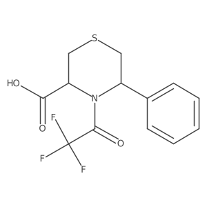rac-(3R,5S)-5-phenyl-4-(2,2,2-trifluoroacetyl)thiomorpholine-3-carboxylic acid结构式