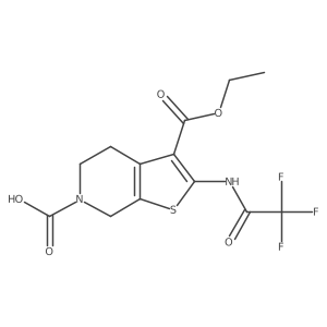 3-(ethoxycarbonyl)-2-(2,2,2-trifluoroacetamido)-4H,5H,6H,7H-thieno[2,3-c]pyridine-6-carboxylic acid Structure