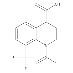 1-Acetyl-8-(trifluoromethyl)-1,2,3,4-tetrahydroquinoline-4-carboxylic acid结构式