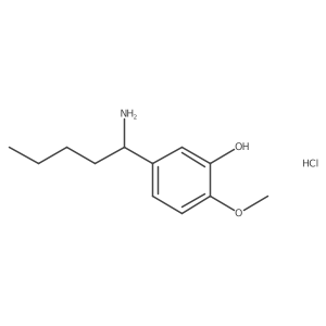 (S)-5-(1-Aminopentyl)-2-methoxyphenol hydrochloride结构式