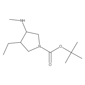 (3R,4R)-tert-Butyl 3-ethyl-4-(methylamino)pyrrolidine-1-carboxylate Structure