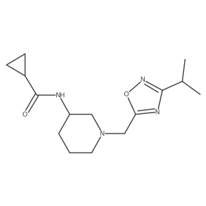N-(1-{[3-(propan-2-yl)-1,2,4-oxadiazol-5-yl]methyl}piperidin-3-yl)cyclopropanecarboxamide结构式