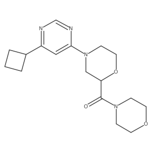 4-(6-Cyclobutylpyrimidin-4-yl)-2-(morpholine-4-carbonyl)morpholine结构式