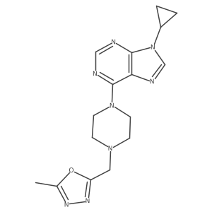 9-cyclopropyl-6-{4-[(5-methyl-1,3,4-oxadiazol-2-yl)methyl]piperazin-1-yl}-9H-purine Structure
