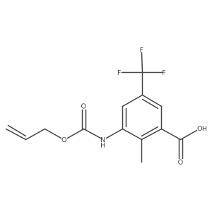 2-Methyl-3-{[(prop-2-en-1-yloxy)carbonyl]amino}-5-(trifluoromethyl)benzoic acid Structure