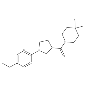 2-[3-(4,4-Difluoropiperidine-1-carbonyl)pyrrolidin-1-yl]-5-ethylpyrimidine结构式
