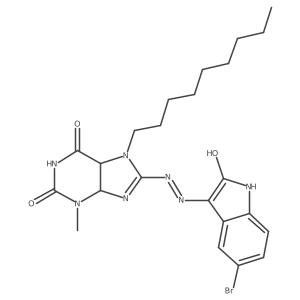8-[(5-bromo-2-hydroxy-1H-indol-3-yl)diazenyl]-3-methyl-7-nonyl-4,5-dihydropurine-2,6-dione Structure