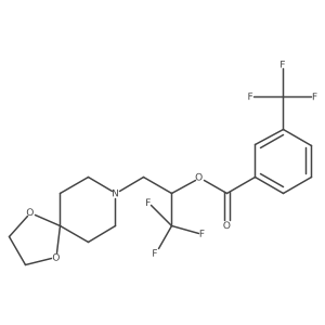 (2R)-3-{1,4-dioxa-8-azaspiro[4.5]decan-8-yl}-1,1,1-trifluoropropan-2-yl 3-(trifluoromethyl)benzoate结构式