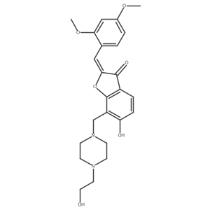 (Z)-2-(2,4-dimethoxybenzylidene)-6-hydroxy-7-((4-(2-hydroxyethyl)piperazin-1-yl)methyl)benzofuran-3(2H)-one Structure