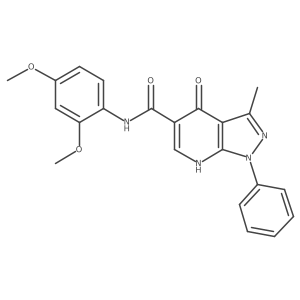 N-(2,4-dimethoxyphenyl)-3-methyl-4-oxo-1-phenyl-4,7-dihydro-1H-pyrazolo[3,4-b]pyridine-5-carboxamide结构式