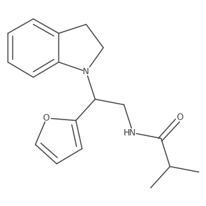 N-(2-(furan-2-yl)-2-(indolin-1-yl)ethyl)isobutyramide结构式
