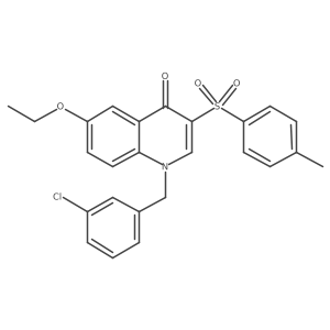 1-(3-chlorobenzyl)-6-ethoxy-3-tosylquinolin-4(1H)-one结构式