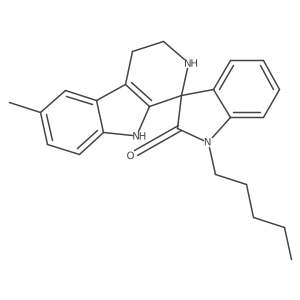 6-methyl-1'-pentyl-2,3,4,9-tetrahydrospiro[beta-carboline-1,3'-indol]-2'(1'H)-one结构式