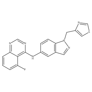 5-fluoro-N-[1-(1,3-thiazol-4-ylmethyl)-1H-indazol-5-yl]quinazolin-4-amine Structure