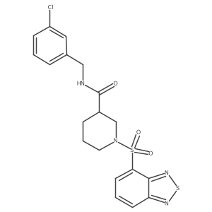 1-(2,1,3-benzothiadiazol-4-ylsulfonyl)-N-(3-chlorobenzyl)-3-piperidinecarboxamide结构式