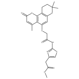 methyl [2-({[(4,8,8-trimethyl-2-oxo-9,10-dihydro-2H,8H-pyrano[2,3-f]chromen-5-yl)oxy]acetyl}amino)-1,3-thiazol-4-yl]acetate结构式