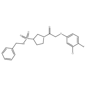 n-Benzyl-1-[2-(3-chloro-4-fluoro-phenoxy)acetyl]-pyrrolidine-3-sulfonamide Structure