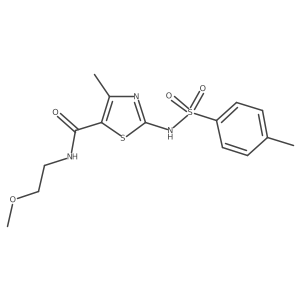 N-(2-methoxyethyl)-4-methyl-2-(4-methylphenylsulfonamido)thiazole-5-carboxamide结构式