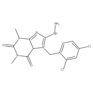 7-[(2,4-dichlorophenyl)methyl]-8-hydrazinyl-1,3-dimethyl-5H-purin-7-ium-2,6-dione Structure