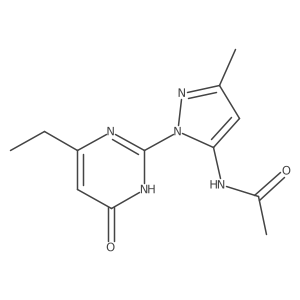 N-(1-(4-ethyl-6-oxo-1,6-dihydropyrimidin-2-yl)-3-methyl-1H-pyrazol-5-yl)acetamide结构式
