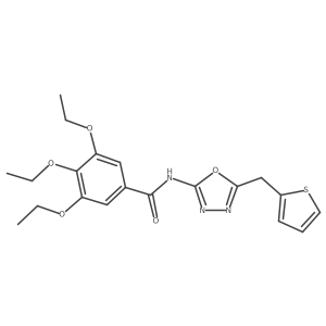3,4,5-triethoxy-N-(5-(thiophen-2-ylmethyl)-1,3,4-oxadiazol-2-yl)benzamide结构式