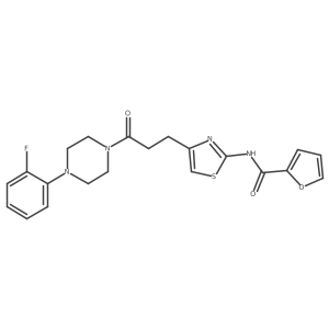 N-(4-(3-(4-(2-fluorophenyl)piperazin-1-yl)-3-oxopropyl)thiazol-2-yl)furan-2-carboxamide Structure