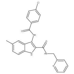 3-(4-chlorobenzamido)-5-methyl-N-(pyridin-2-ylmethyl)-1H-indole-2-carboxamide Structure