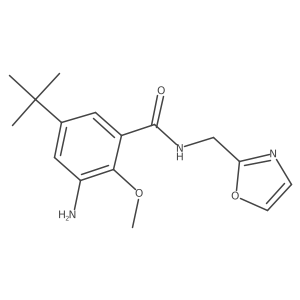 5-Tert-butyl-3-amino-2-methoxy-N-((oxazol-2-yl)methyl)benzamide结构式