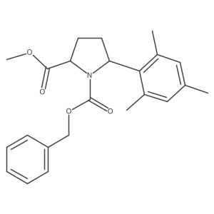 O1-benzyl O2-methyl (2S)-5-(2,4,6-trimethylphenyl)pyrrolidine-1,2-dicarboxylate结构式
