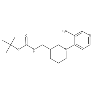 N-[[1-(3-amino-4-pyridinyl)-3-piperidinyl]methyl]carbamic acid, 1,1-dimethylethyl ester结构式