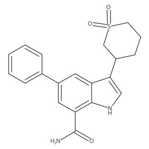 3-(1,1-Dioxidotetrahydro-2H-thiopyran-3-yl)-5-phenyl-1H-indole-7-carboxamide Structure