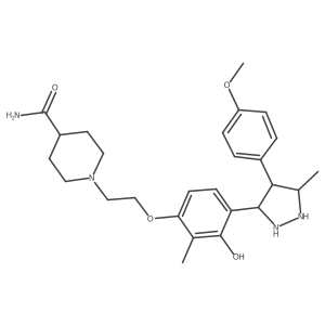1-[2-[3-Hydroxy-4-[4-(4-methoxyphenyl)-5-methylpyrazolidin-3-yl]-2-methylphenoxy]ethyl]piperidine-4-carboxamide Structure