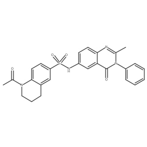 1-acetyl-N-(2-methyl-4-oxo-3-phenyl-3,4-dihydroquinazolin-6-yl)-1,2,3,4-tetrahydroquinoline-6-sulfonamide Structure