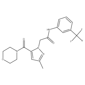 2-(3-methyl-5-(morpholine-4-carbonyl)-1H-pyrazol-1-yl)-N-(3-(trifluoromethyl)phenyl)acetamide Structure