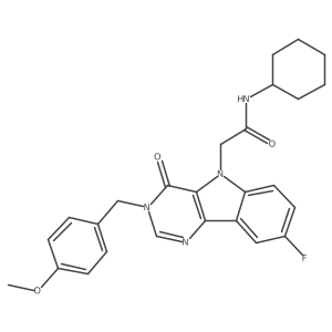 N-cyclohexyl-2-(8-fluoro-3-(4-methoxybenzyl)-4-oxo-3H-pyrimido[5,4-b]indol-5(4H)-yl)acetamide Structure