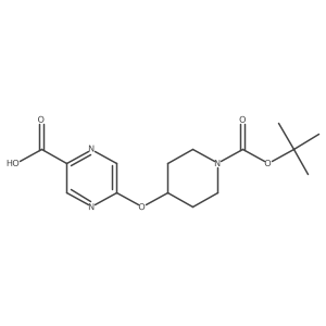 5-(1-(Tert-butoxycarbonyl)piperidin-4-yloxy)pyrazine-2-carboxylic acid结构式