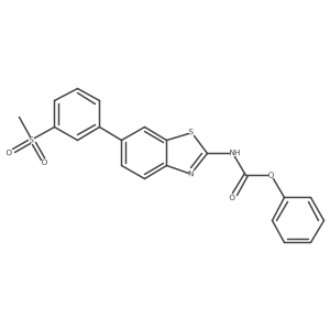 Phenyl (6-(3-(methylsulfonyl)phenyl)benzo[d]thiazol-2-yl)carbamate结构式