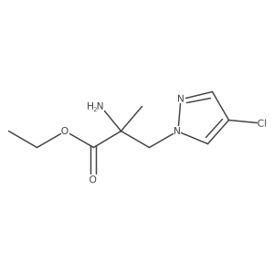 ethyl 2-amino-3-(4-chloro-1H-pyrazol-1-yl)-2-methylpropanoate结构式