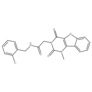 N-(2-chlorobenzyl)-2-(1-methyl-2,4-dioxo-1,2-dihydrobenzofuro[3,2-d]pyrimidin-3(4H)-yl)acetamide结构式
