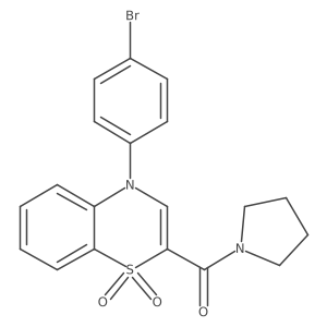 [4-(4-bromophenyl)-1,1-dioxido-4H-1,4-benzothiazin-2-yl](pyrrolidin-1-yl)methanone Structure