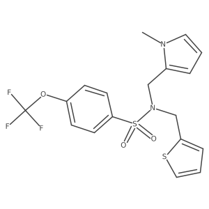 N-((1-methyl-1H-pyrrol-2-yl)methyl)-N-(thiophen-2-ylmethyl)-4-(trifluoromethoxy)benzenesulfonamide结构式