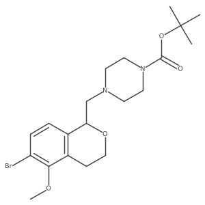 tert-butyl 4-[(6-bromo-5-methoxy-3,4-dihydro-1H-isochromen-1-yl)methyl]piperazine-1-carboxylate Structure